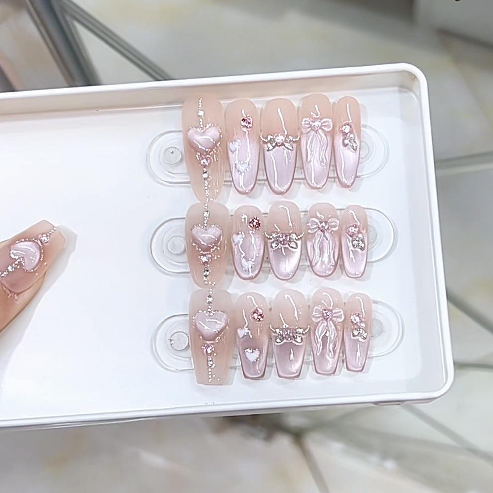 Плетеные вручную Доспехи Сладкий Критический Удар Трехмерная Ручная роспись Бабочка Любовь Кошачий глаз Чистый Темперамент Маникюр Наклейка