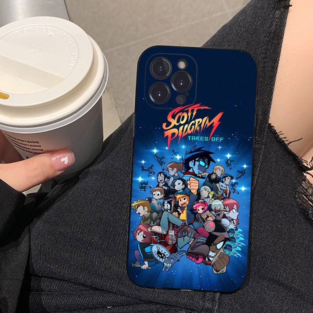 Чехол для телефона S-Scott Pilgrim для iPhone 17 Air 16 15 14 Plus 13 12 Mini 11 Pro Max Черный