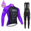 Team RCN Winter Long Sleeve Thermal Fleece Cycling Jersey Set Bib Pants Ropa Ciclismo Bicycle Clothing MTB Bike Jersey Uniform