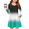 Girls' Long Sleeve Dress - Color Pocket Dress