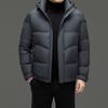 Mens Winter Hooded Down Jacket Thick Warm Short Parka With High Fill Power Duck Cold Weather