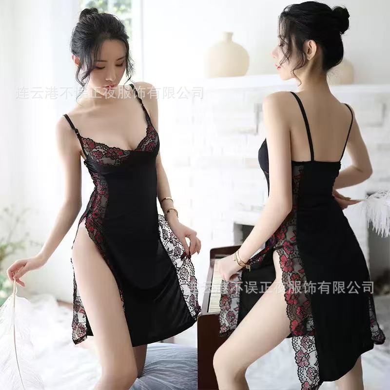 Erotic lingerie sexy lace sundress uniform pure desire free abstinence temptation pajama set