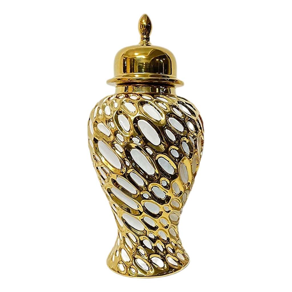 Фарфоровая банка для хранения имбиря, декоративная банка в китайском стиле с крышкой, центральный элемент стола, керамическая ваза для цветов для свадьбы, спальни