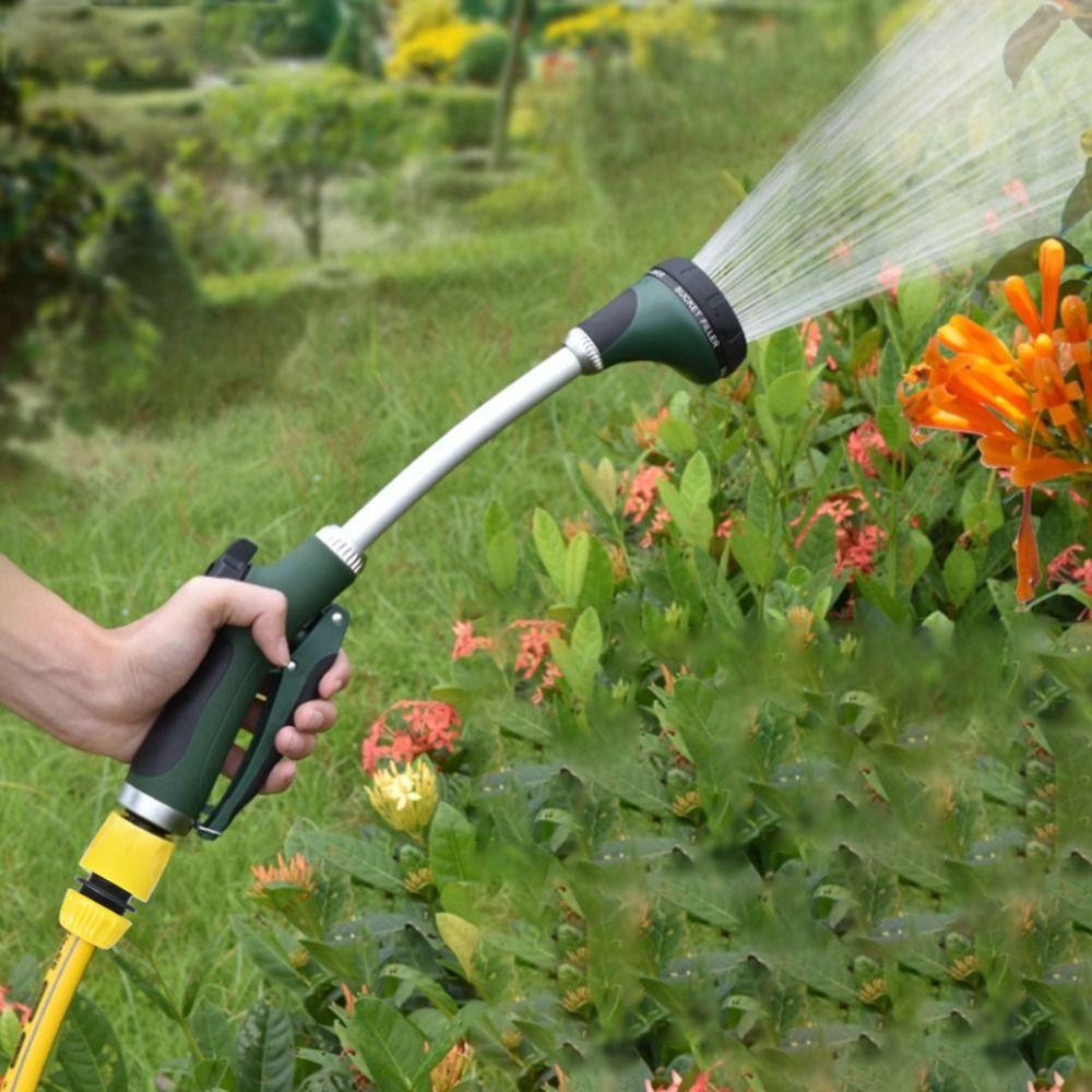 Садовый шланг с длинной ручкой, насадка-распылитель, удобная рукоятка, 5 режимов распыления, регулируемая форсунка, конструкция, экономящая усилия