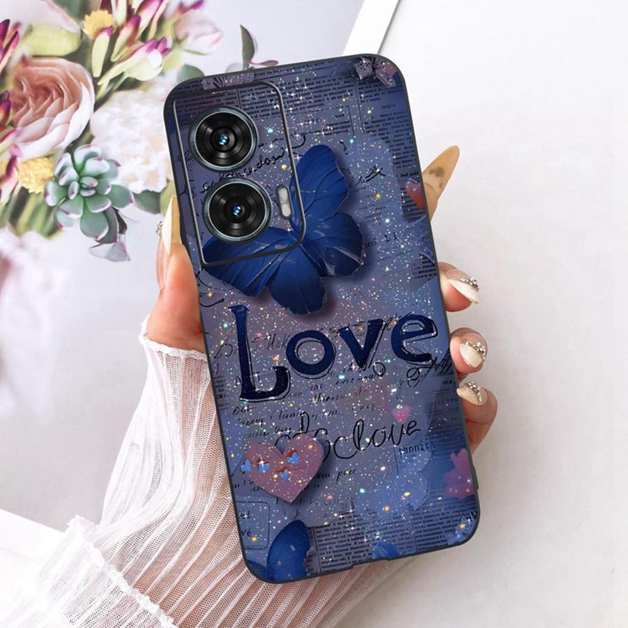Чехол для Motorola Edge 50 Fusion XT2429-1 Мягкий ТПУ Цветок Защитные Чехлы для Телефона Для Motorola G96 motog96 5G Fundas Чехол Coque