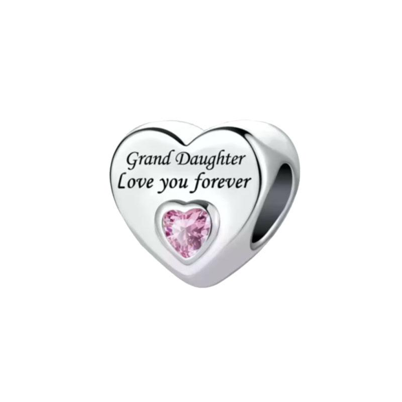 Новые медные шармы Сердце Люблю тебя навсегда Мама Тетя Бусины Подходят для оригинального браслета DIY Подарок Женщинам