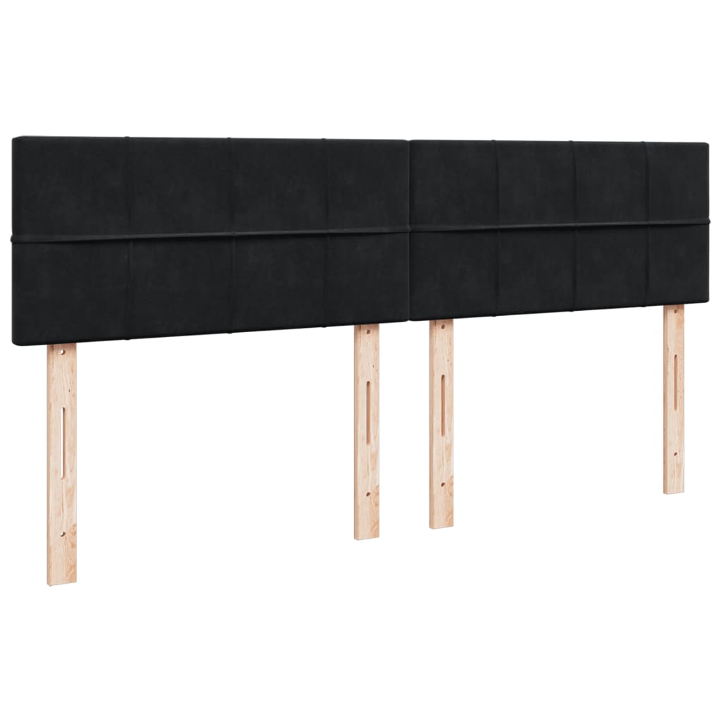 Box Spring Bed with Mattress Black 180 x 200 cm Velvet
