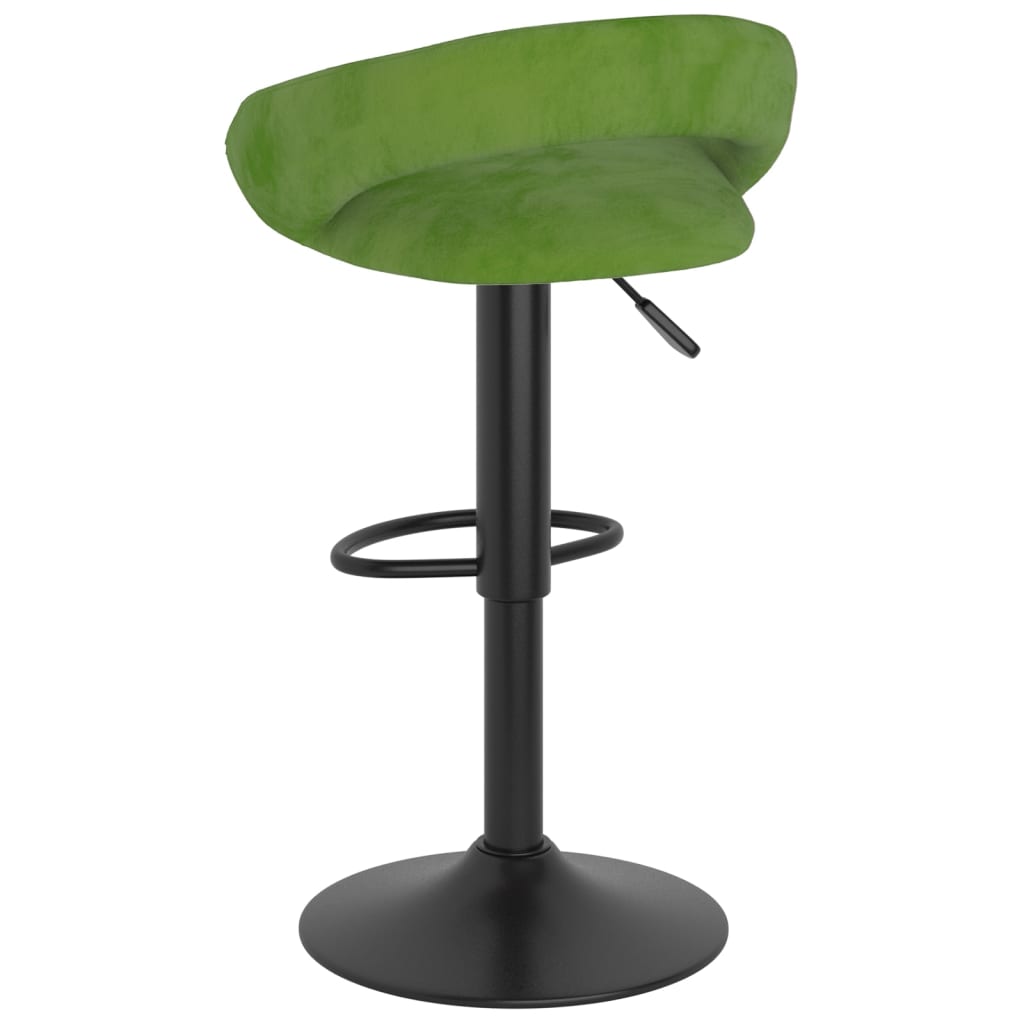 Bar Stool Set of 2 Light Green Velvet