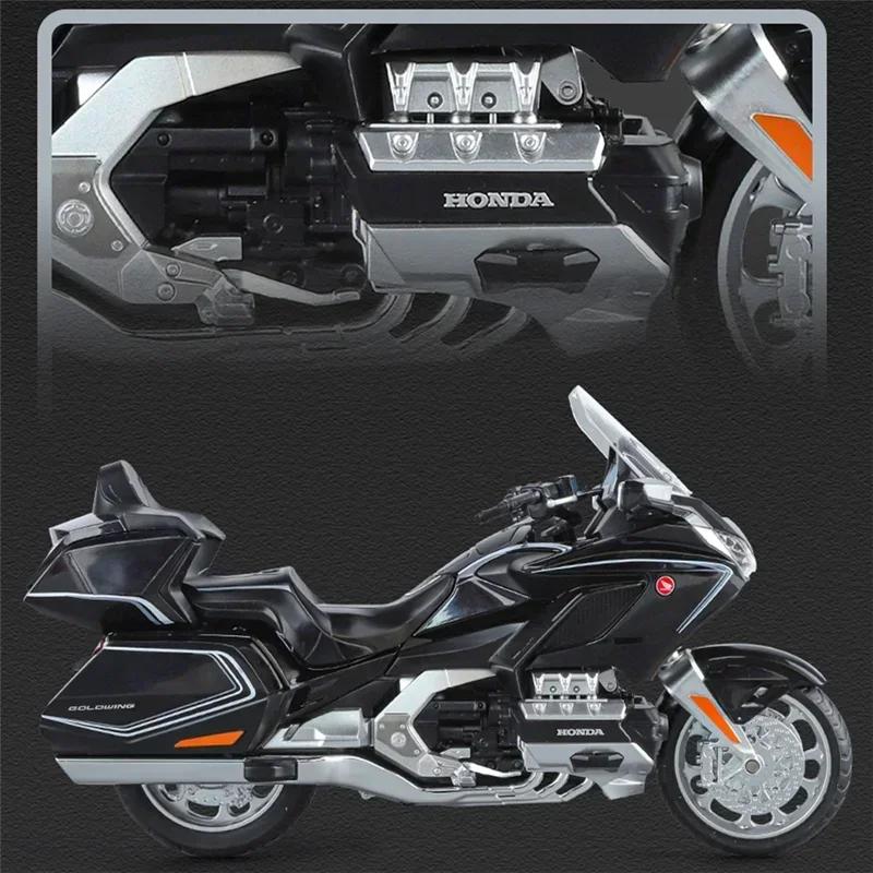 1/11 HONDA Gold Wing GL800 2021 Литой Модель Мотоцикла Металлическая Модель Туристического Мотоцикла Звук Свет Детская Игрушка Подарок