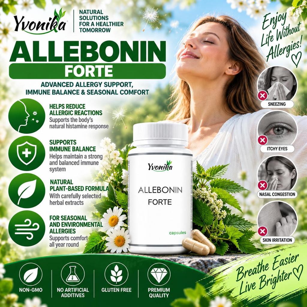 Allebonin Forte – Seasonal Allergy Support, Histamine Balance, Immune System & Respiratory Wellness: 30 Capsules
