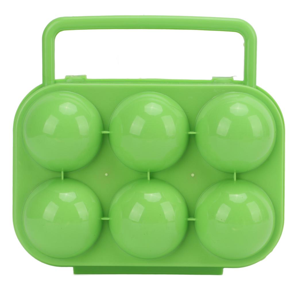 Портативный чехол для хранения яиц ABS 6 сеток Ящик для яиц для хранения яиц на открытом воздухе в помещении Зеленый