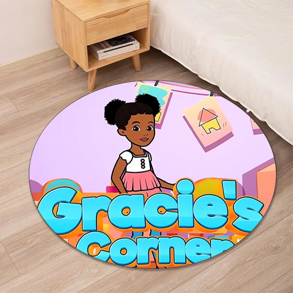 Gracie's Corner Printed Round Rug Carpet Chair Rug Area Rug Entryway Doormats,for Office Chair Living Room Bedroom Kitchen Room.