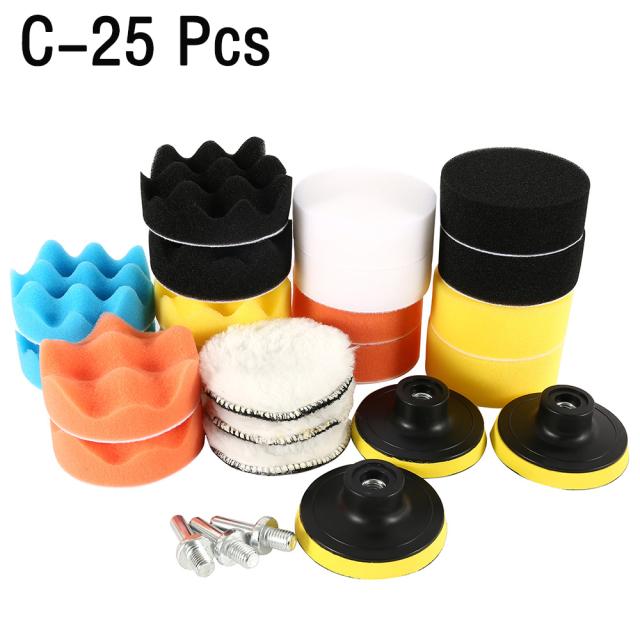 Car Polishing Sponge Pads Kit Buffing Waxing Foam Tool Polisher Machine Wax Pad for Removes Scratches Attachment Polishing Pad