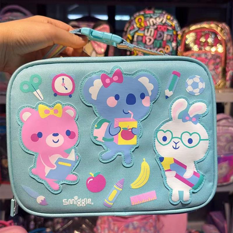 Smiggle Medium Backpack Card Design Kids School Bag Lightweight Anti-Splash for Grade 1-2 Students Shoulder Relief