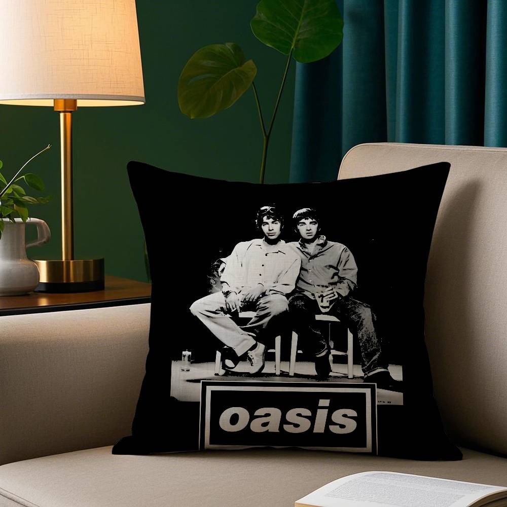 Наволочка O-Oasis Rock Band, короткая, с плюшевым принтом, квадратная, для декора дивана и дома.