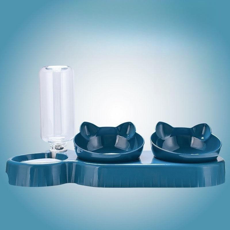 Миска для еды для кошек, автоматическая кормушка для домашних животных, диспенсер для воды, контейнер для еды для собак и кошек, поилка, противоскользящая двойная миска