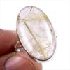 Natural Golden Rutile Gemstone 925 Solid Sterling Silver Jewelry Ring S.7 G6U21