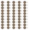 50 Set Pants Buttons No Sew Removable 17mm Bow Pattern Stainless Steel Antique Brass with 2x6.5mm Po