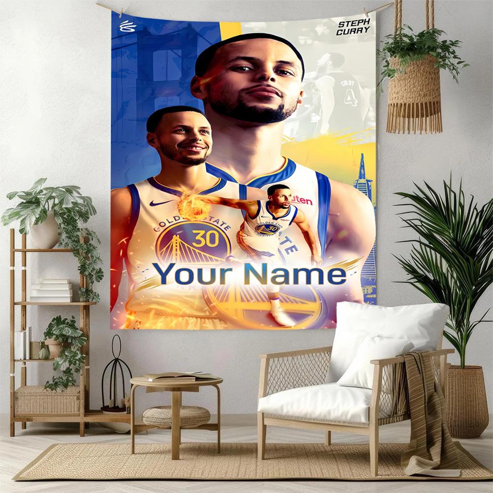 Golden State Curry Player Aesthetic Tapestry Retro Boho Perfect for Studio Wall Dorm Wall Balcony Indoor Gallery Wall Perfect Gift for Dorm Roommate