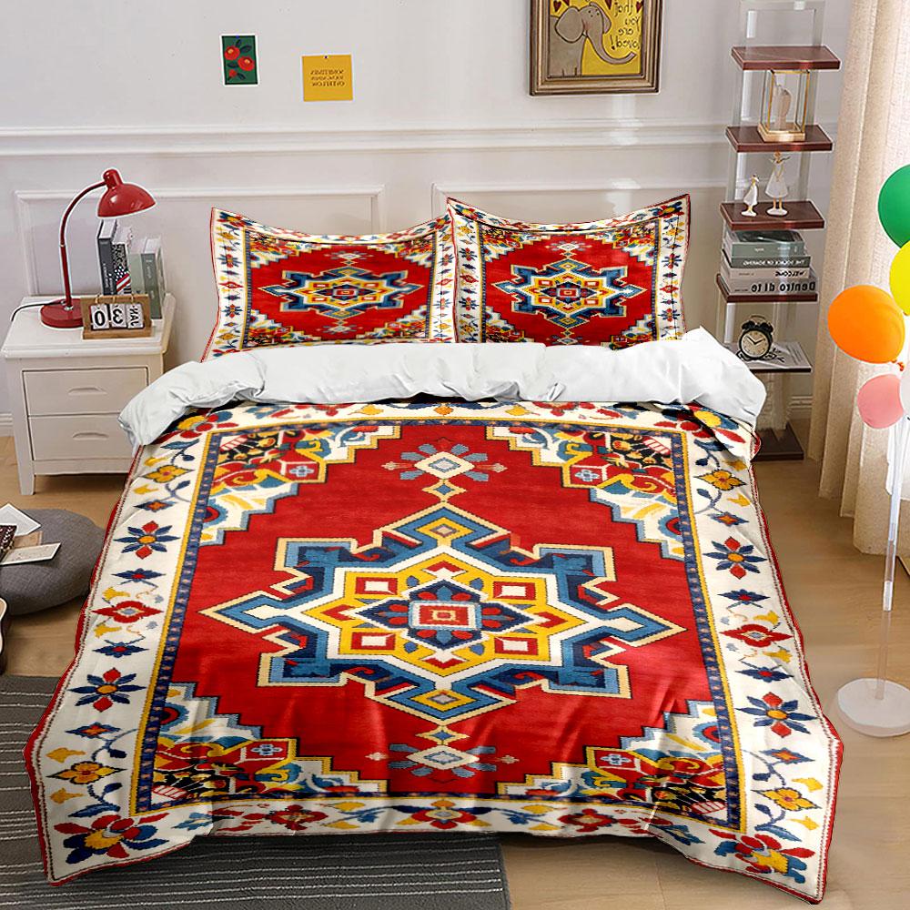 Geometric shapes with floral accents. Bedding sets Duvet cover sets Duvet covers Pillowcases(1 * Duvet Cover 2 * Pillowcases without duvet insert)