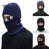 Winter Accessories Men Knit Hooded Scarf Hat, Warm Balaclava Hood for Cold Thermal Hat Weather, Windproof Neck Warmer Skull Cap Outdoor Cycling Solid