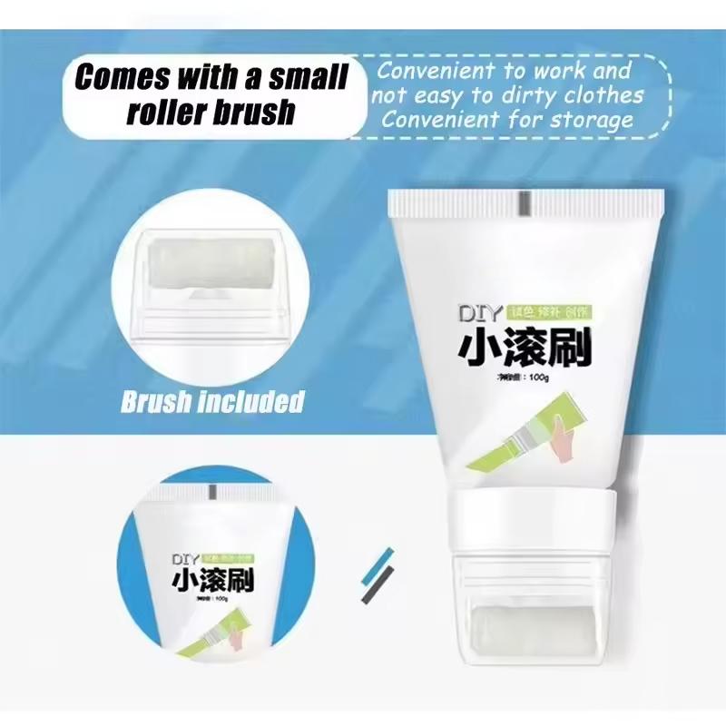100 г Белая Розовая Краска для Стен Маленькая Валик Кисть Краска Для Ремонта Внутренних Стен Ремонт Граффити На Стенах Домашнего Хозяйства Экологическая Краска
