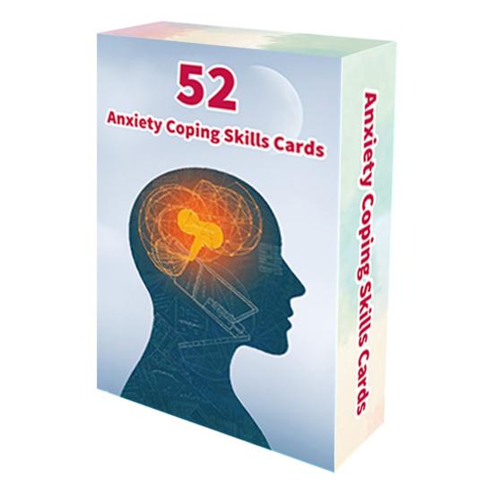 52 Anxiety Coping Skills Card Planner Stress Relief Teens Adults Mental Health Therapy Mindfulness Meditation Self-Care Flashcard Tools