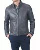 Handmade Lambskin Soft Real Men's Jacket Gray Stylish Genuine Lambskin Leather