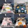 Three-Piece Cartoon Cat Digital Printing Bedding Home Textile