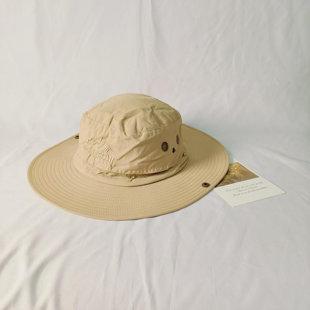 Summer new men's and women's sun hats big brim sun protection outdoor fishing mountaineering cowboy bucket hat light breathable hat