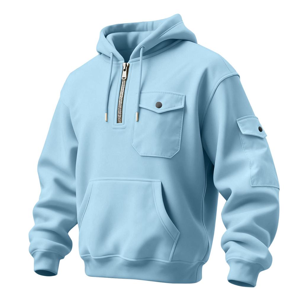 Men's Solid Color Sweatshirt Hoodie Men's Sports Large Size Casual Sweatshirt