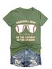 Summer new short sleeve Tshirt baseball mom print loose Vneck casual fashion top