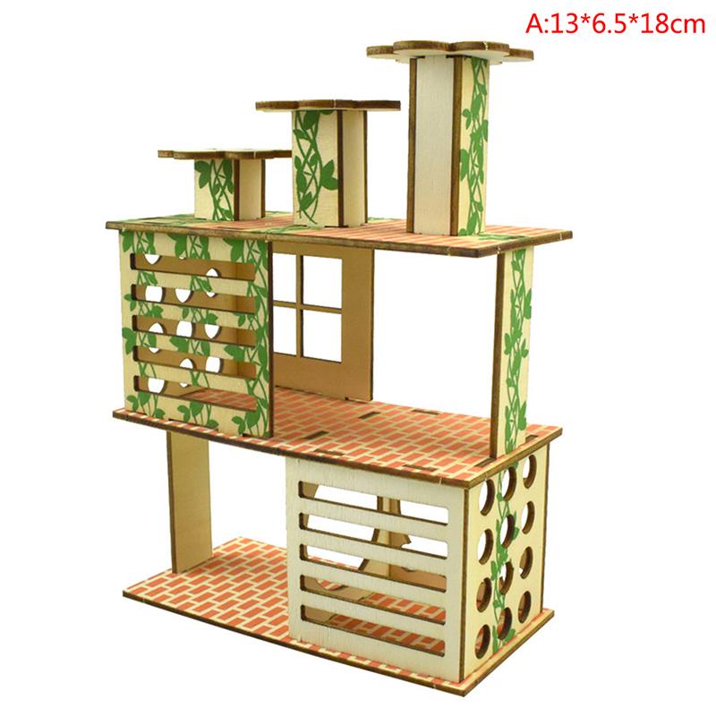 Убежище для хомяка, деревянный дом, многоэтажная вилла с маленькими животными, декоративные игрушки для скалолазания