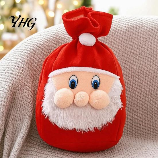 Holiday Giveaway Bags Christmas Santa Claus Sack, Adjustable Drawstring Gift Bag, 3D Sack Fabric Present Pouch, Party Supplies Xmas Favor