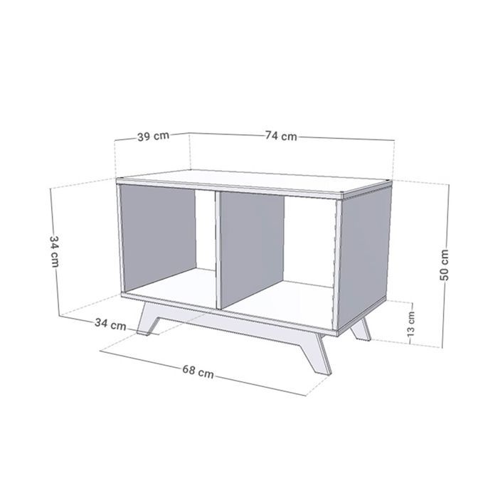 Meuble de rangement NABOSKY verni 1x2