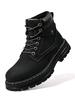 Men High Top Work Boots Lace Up Motorcycle Utility Shoes Thick Tread Outdoor Autumn Winter Travel Everyday Comfort Travel Shoes