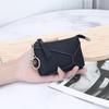 Женский геометрический кошелек для монет из натуральной кожи: Изысканный маленький кошелек на молнии для хранения ключей и губной помады