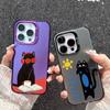 Black Cat Case For iPhone 16 Samsung A55 A35 A34 S24 FE Xiaomi Redmi Note 13 Pro 14C Huawei Honor 200 Shockproof Phone Bumper Anti-Scratch Full Cover