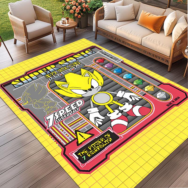 Sonic Print Rug, Washable Floor Carpet, For Entryway Dorm Laundry Room Office Study, Home Decor Birthday Christmas Gift