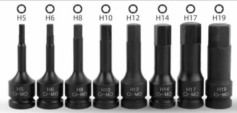 Набор из 8 шестигранных насадок для бит, совместимых с ударными инструментами, набор шестигранных насадок