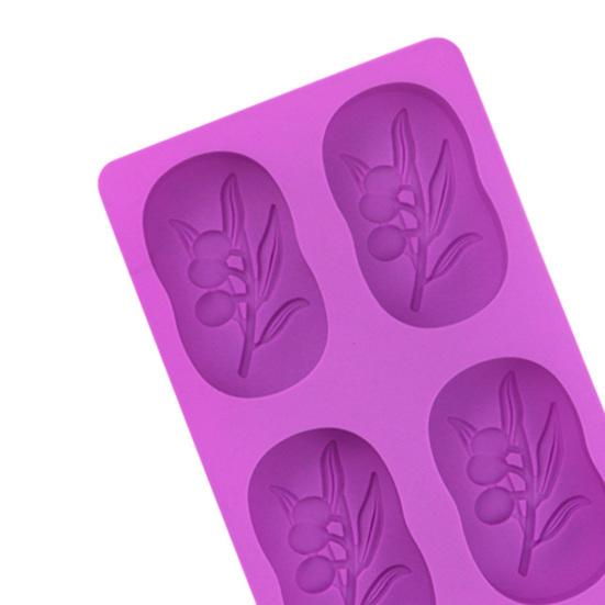 Cake Mold Olive Pattern Wear-Resistant Tree Oval Shape 4 Cavities Handmade Baking Crafts