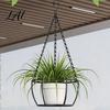 Vertical Gardening Supplies Iron Hanging Basket for Plants Heavy Duty Metal Flower Pot Space Saving Railing Planter Holder Wall Mounted Stand