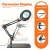 LED Desk Lens Lamp with Adjustable Arm and 110 mm Viewing Area, USB Input Reading Aid for Small Print, Crafts and Careful Table Work