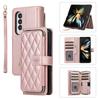 For Samsung  Z Fold 5 Cover Phone Case Leather Card Slot Case, for Galaxy Fold 4/Fold 6/Fold 7 Zipper Flip case Pouch