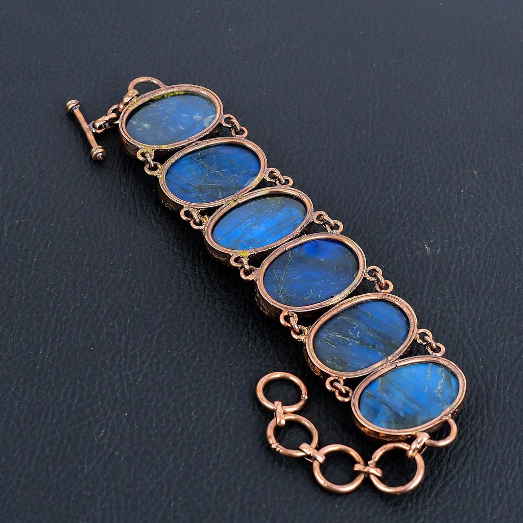 Labradorite Jewelry, Copper Electroformed Gemstone Bracelet, Handmade Jewelry, For Memorial Day