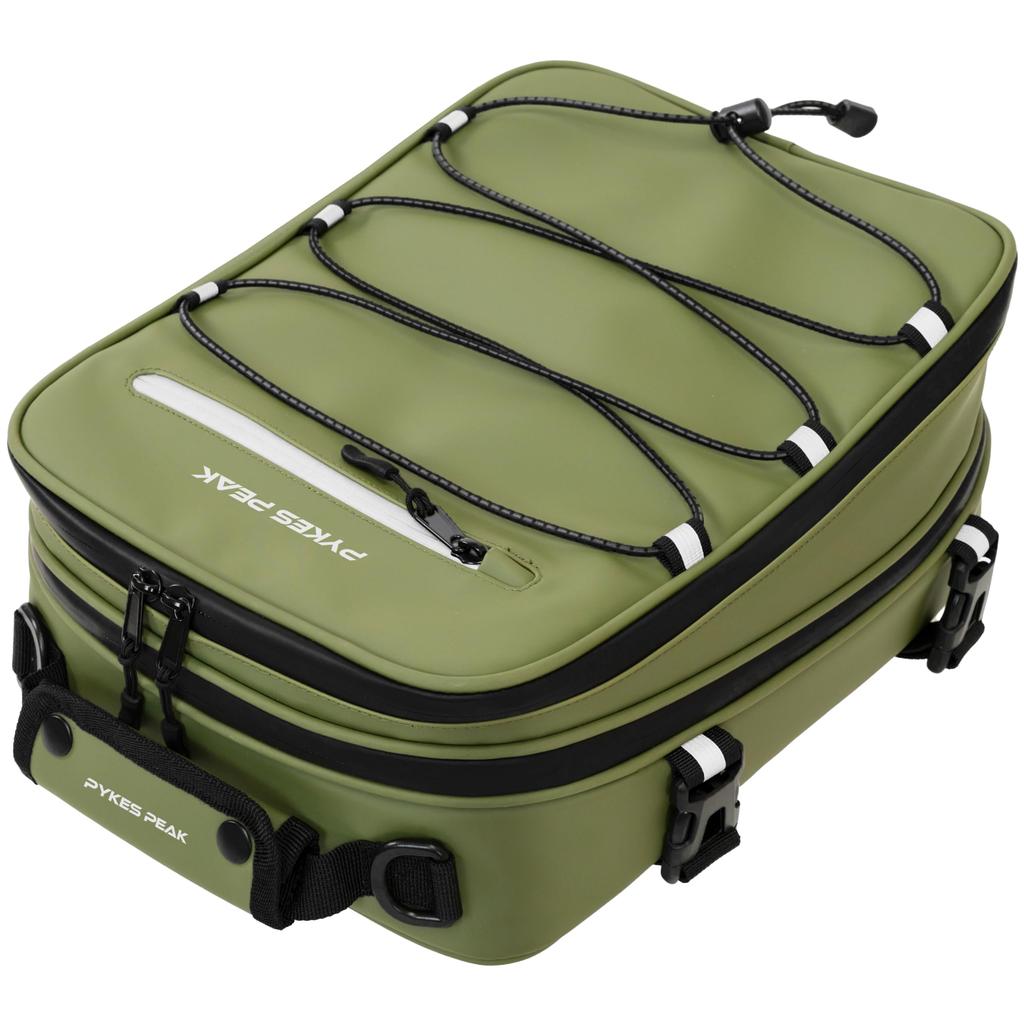 PYKES PEAK Motorcycle Seat Bag Large Capacity Rain Cover Included Fixed Belt Shoulder Belt Day Trip Bike Touring Outdoor Touring Bag Rear Bag Touring