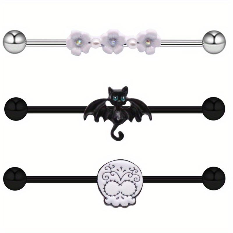 1 шт., серьги-гвоздики с черепом паука, серьги-гвоздики для ушей летучей мыши, серьги с лунным опалом, серьги-гвоздики в форме сердца, ювелирные изделия для пирсинга