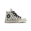 Converse Винтажные кеды 1970-х годов с принтом, высокие, парусиновые, детские, кроссовки, молочно-белые, черные, 372743C