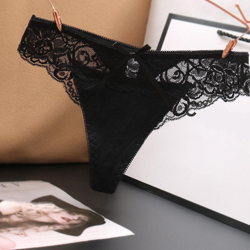 Sexy Lace G String Thong Underwear for Women  Cotton Splicing Panties T-back K53