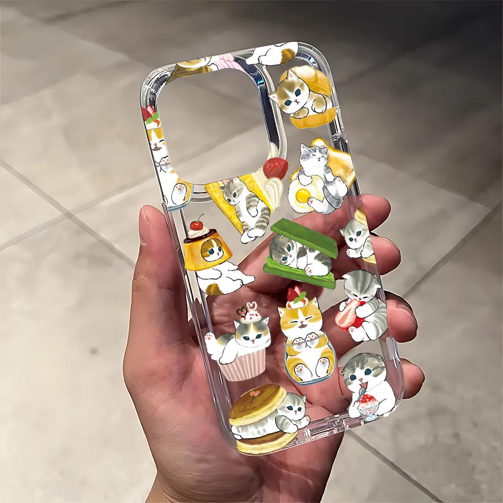 Милый Кот M-mofusandS Чехол для Телефона для Samsung Galaxy S25 S24 S23 S22 S21 S20 S10 Note20 Note10 FE Ultra Plus 5G Прозрачная Задняя Крышка